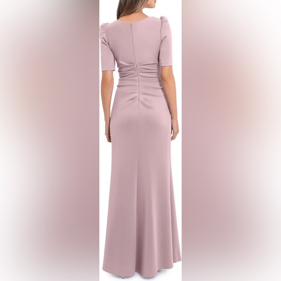 NWT! Xscape Side Ruched Ruffle Details Scuba Crepe Gown 22W - Picture 5 of 8